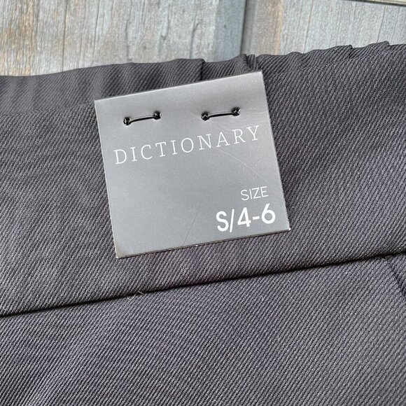 Dictionary Silky Black Pull-On Trousers Women S4-6 Tapered Leg Elastic Waist NWT - Picture 7 of 15